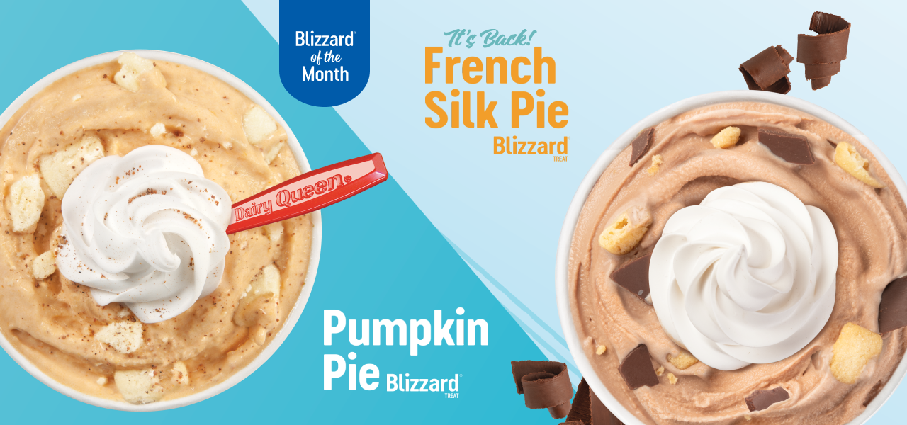 Cinnamon Roll and Pumpkin Pie Blizzard of the Month