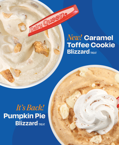 Caramel Toffee Cookie and Pumpkin Pie Blizzard