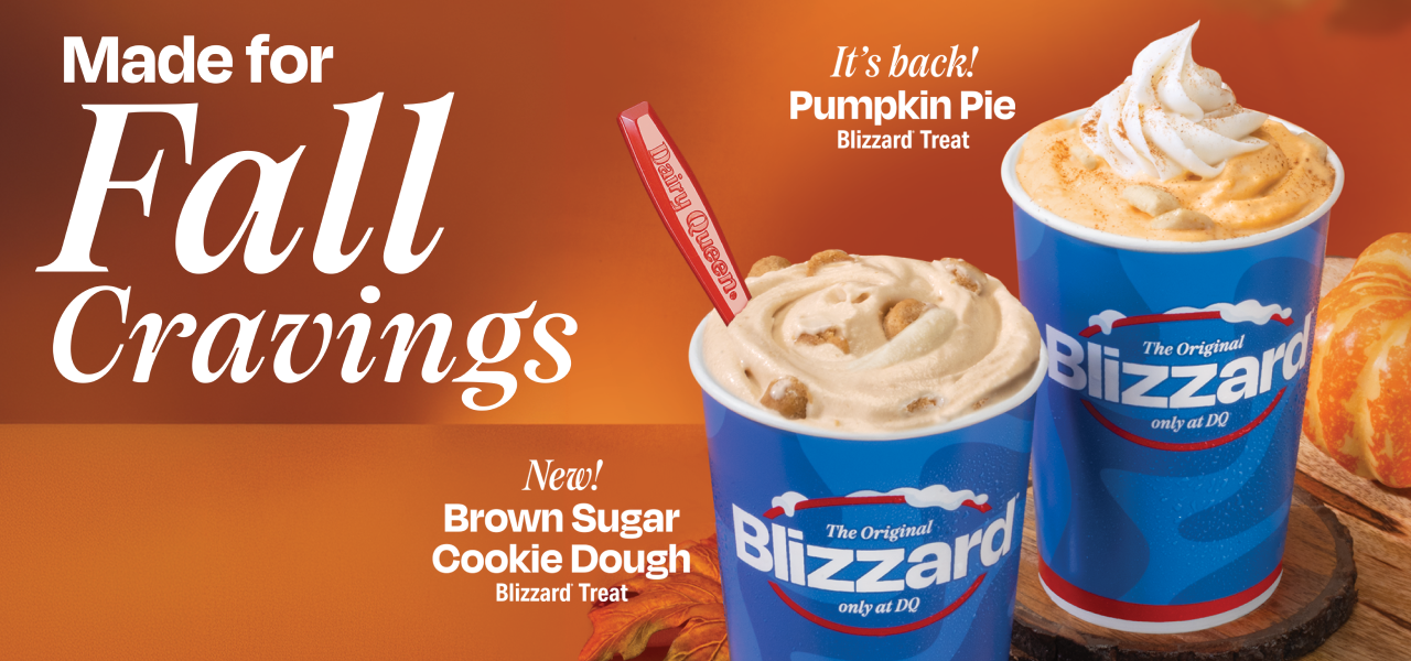 Cinnamon Roll and Pumpkin Pie Blizzard of the Month